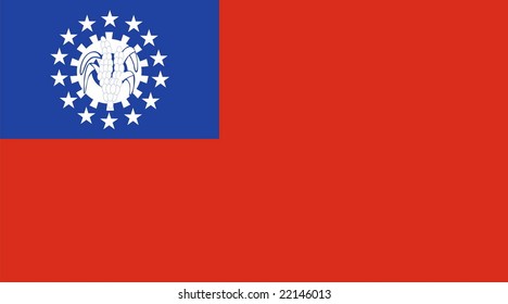 Myanmar national flag. Illustration on white background