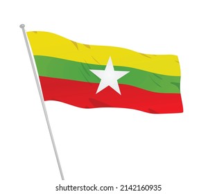 Myanmar  national flag. vector illustration