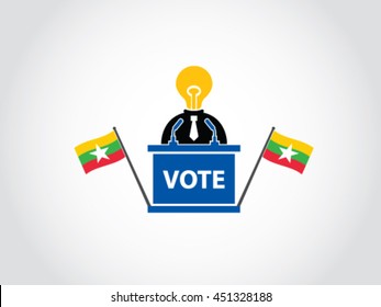 Myanmar Podium Lack Of Idea Politician