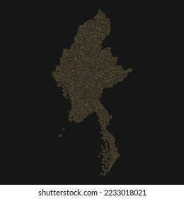 Myanmar Silhouette Pixelated pattern illustration