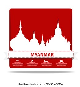 Myanmar skyline vector