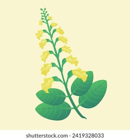 Myanmar splashing water traditional yellow flower illustration vector