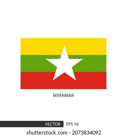 Myanmar square flag on white background and specify is vector eps10.