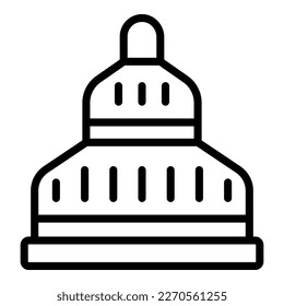 Myanmar temple icon outline vector. National day. Architecture culture