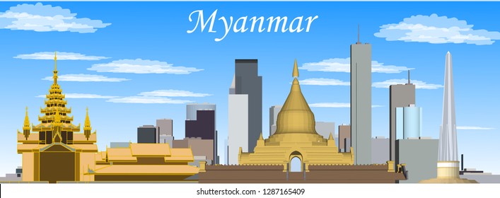 Myanmar Temple Vector