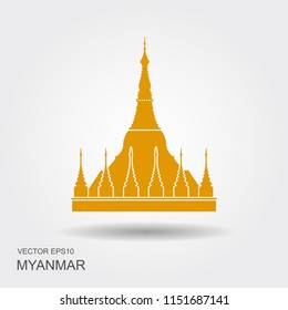 Myanmar travel destination, Yangon symbol, Shwedagon pagoda, tourism concept, culture and architecture, famous landmark