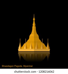 Myanmar travel destination, Yangon symbol, Shwedagon pagoda, tourism concept, culture and architecture, famous landmark