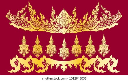 Myanmar Trditional ornament, art, vector, pattern. Burma, 