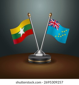 A tabela Myanmar e Tuvalu sinaliza a relação com o plano de fundo de gradiente. Ilustração de vetor