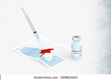 Myanmar Vaccination, Injection with COVID-19 vaccine in Map of Myanmar. Vaccination Concept Illustration.