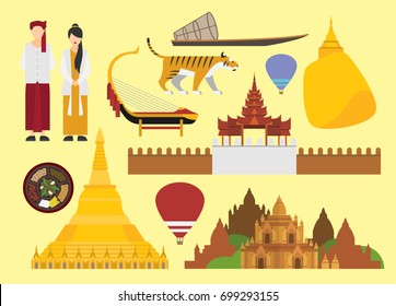 Myanmar vector illustration