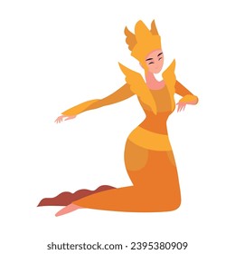 myanmar woman dances music culture illustration