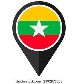 myanmar en el paquete de iconos de puntos de la bandera mundial