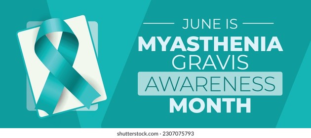 Myasthenia Gravis Bewusstseinsmonat. Jährlich im Juni beobachtet. EPS10 Vektorbanner oder Poster.