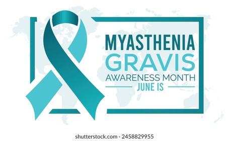 Myasthenia Gravis Awareness Month observed every year in June. Template for background, banner, card, poster with text inscription.