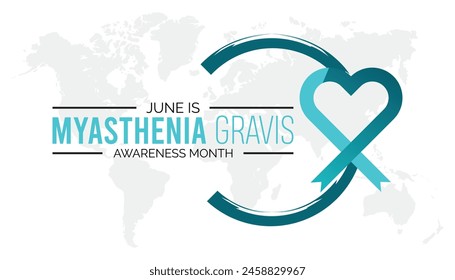 Myasthenia Gravis Awareness Month observed every year in June. Template for background, banner, card, poster with text inscription.