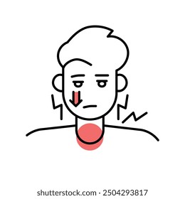 Myasthenia gravis color line icon. Autoimmune diseases. Vector isolated element. Editable stroke.