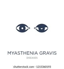 Myasthenia gravis icon. Trendy flat vector Myasthenia gravis icon on white background from Diseases collection, vector illustration can be use for web and mobile, eps10