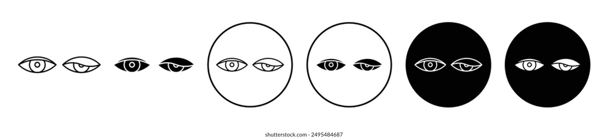 Conjunto de iconos de Vector de línea delgada de miastenia gravis.