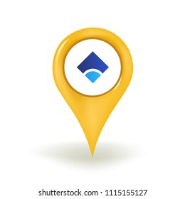 MyBit Token Cryptocurrency Coin Geolocation Pin Sign