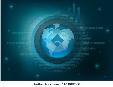 MyBit Token Cryptocurrency Coin Global Binary Background