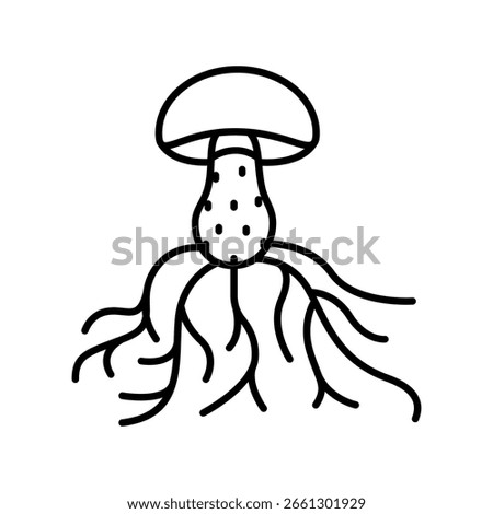 mycelium black line icon for digital and print projects.  Minimal clean icons for apps and websites. Modern simple icons for UI UX and branding