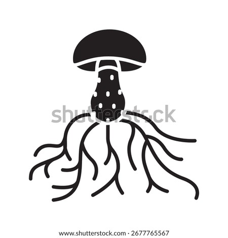 mycelium black line icon for digital and print projects.  Minimal clean icons for apps and websites. Modern simple icons for UI UX and branding