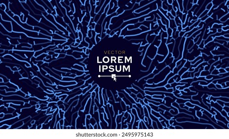 Mycelium Fungus Macro Pattern. Fungus Scientific Medical Research Background. Science Macro Pattern Backdrop. Futuristic Plant Microbiology Healthcare. Vector Illustration.