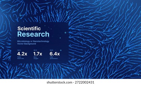 Macro Fungo Mycelium Padrão. Fungo Scientific Medical Research Background (em inglês). Pano de Fundo da Macro Ciência. Futurista Planta Microbiologia Saúde. Ilustração de vetor.