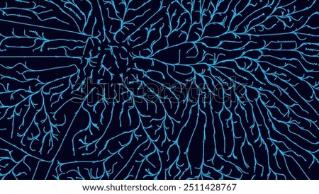 Mycelium Fungus Macro Pattern. Fungus Scientific Medical Research Background. Science Macro Pattern Backdrop. Futuristic Plant Microbiology Healthcare. Vector Illustration.