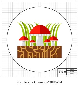 Mycelium and Mushrooms Icon