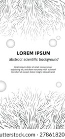 Mycelium roots pattern. Scientific medical banner template with Mold fungi pattern. Mycelium fungus Macro. Vector illustration.