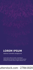 Mycelium roots pattern. Scientific medical banner template with Mold fungi pattern. Mycelium fungus Macro. Vector illustration.