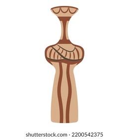 Mycenaean figurine of stylized woman or goddess. Ancient Greek art. 