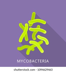 Mycobacteria icon. Flat illustration of mycobacteria vector icon for web design
