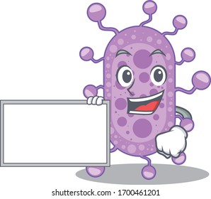 Mycobacterium cartoon character design style with board