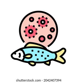 mycobacterium marinum fish color icon vector. mycobacterium marinum fish sign. isolated symbol illustration