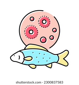 Mycobacterium marinum fish color icon vector. Mycobacterium marinum fish sign. einzelne Symbolillustration