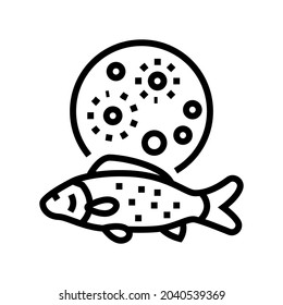 mycobacterium marinum fish line icon vector. mycobacterium marinum fish sign. isolated contour symbol black illustration