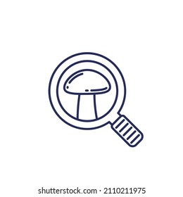 mycology line icon with a mushroom