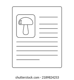 Mycology Linear Icon. Mushroom. Simple. Vector. Black Object On A White Background. 