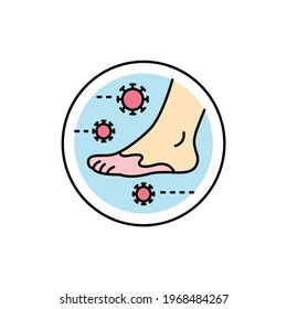 Mycosis color line icon. Dermatology disease. Isolated vector element. Outline pictogram for web page, mobile app, promo