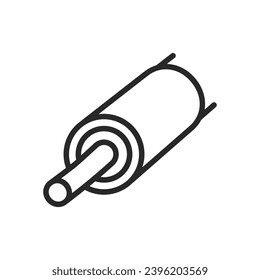 Myelin Sheath Icon. Thin Linear Illustration Symbolizing Neural Insulation and Nervous System Protection. Isolated Outline Vector Sign.