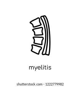 Myelitis icon. Trendy modern flat linear vector Myelitis icon on white background from thin line Diseases collection, editable outline stroke vector illustration