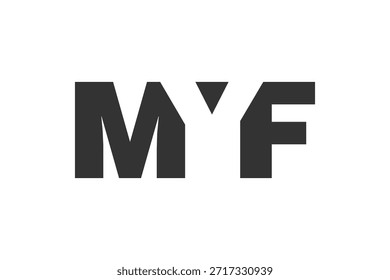 MYF logo design. Initial letter M Y F bold font style for tech startups, consulting, corporate branding. Creative company name, headlines typography identity, trendy logotype. Vector illustration.