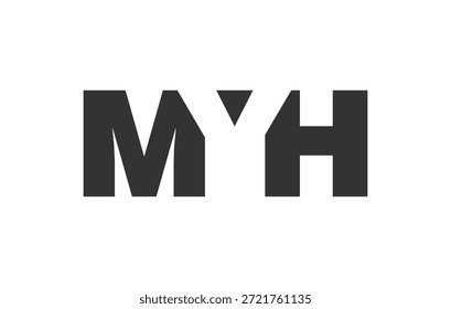 MYH logo design. Initial letter M Y H bold font style for tech startups, consulting, corporate branding. Creative company name, headlines typography identity, trendy logotype. Vector illustration.