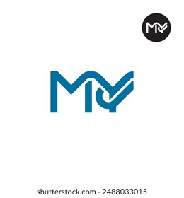 MYJ Logo Letra Monograma Diseño Iniciales