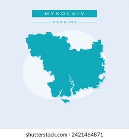 Mykolaiv oblast map, province of Ukraine. Vector illustration.