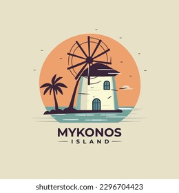 Mykonos-Insel, Vektorgrafik-Logo