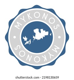 Mykonos, Mikonos, Greece Badge Map Vector Seal Vector Sign. National Symbol Country Stamp Design Icon Label. 